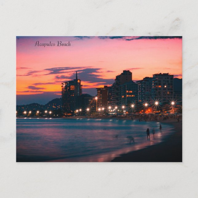 Acapulco Beach Sunset Holiday Postcard (Front)