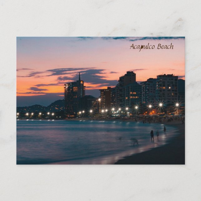 Acapulco Beach Sunset Holiday Postcard (Front)