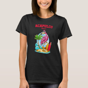 Acapulco Flamingo Beach Ocean Wave Surf T-Shirt