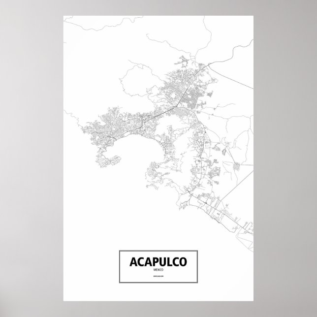 Acapulco, Mexico (black on white) Poster (Front)