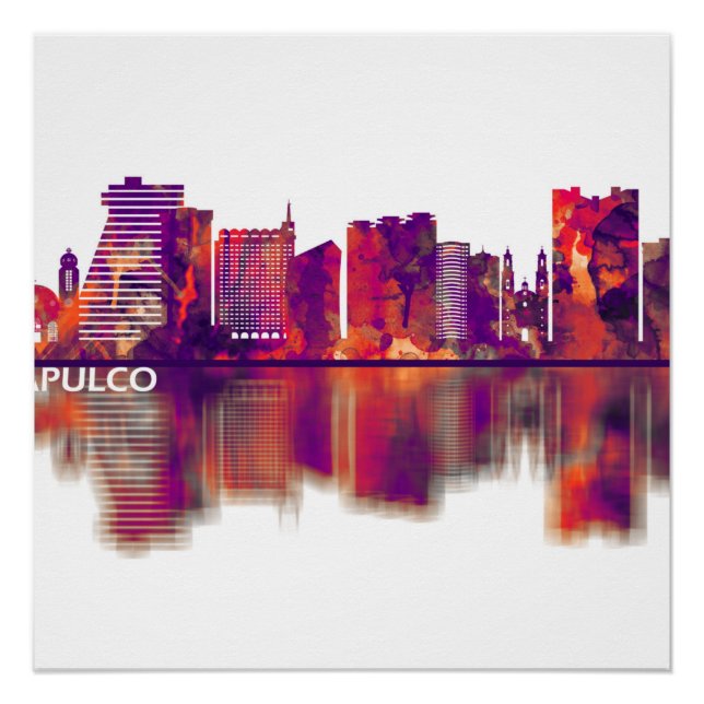 Acapulco Mexico Skyline Poster (Front)