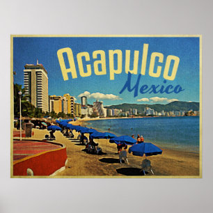 Acapulco Mexico Vintage Travel Poster