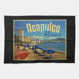 Acapulco Mexico Vintage Travel Tea Towel