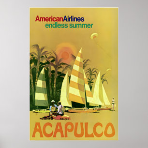 Acapulco Print Mexico Painting American Travel