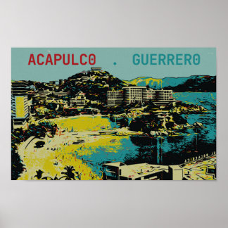 Acapulco view, Mexico, Guerrero Postcard Poster