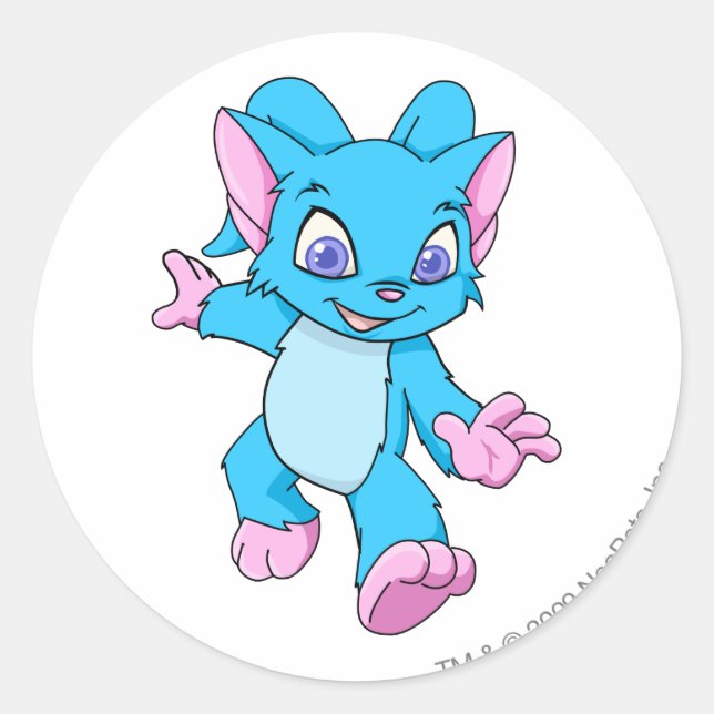 Acara Blue Classic Round Sticker (Front)