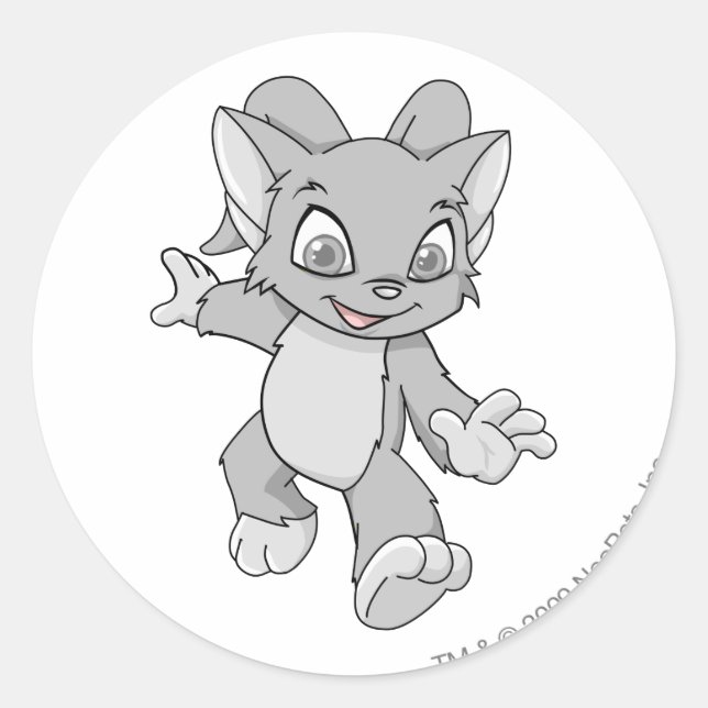 Acara Silver Classic Round Sticker (Front)