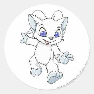 Acara White Classic Round Sticker