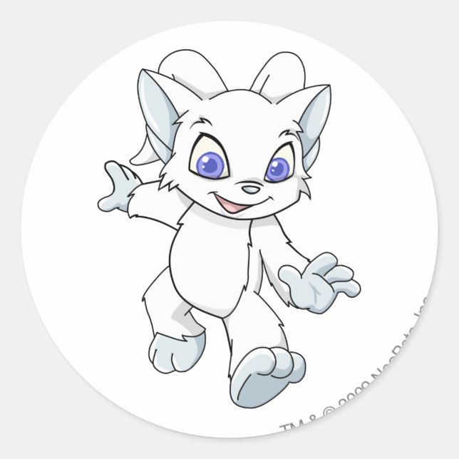 Acara White Classic Round Sticker (Front)