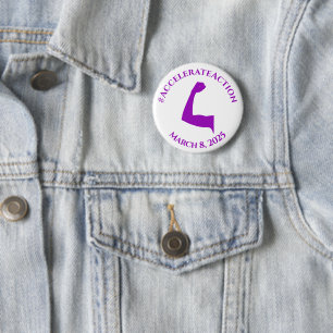 Accelerate Action Hashtag March 8 Women's Day 2025 6 Cm Round Badge