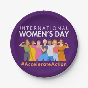 Accelerate Action International Women's Day 2025 Paper Plate