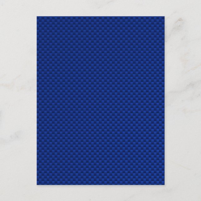 Accent Blue Carbon Fibre Like Print Background Postcard (Front)