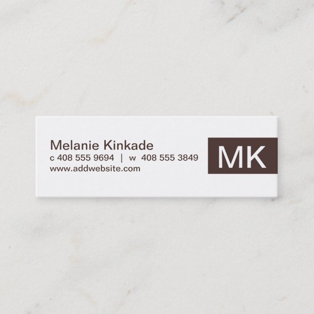Accent (Brown) Mini Business Card (Front)