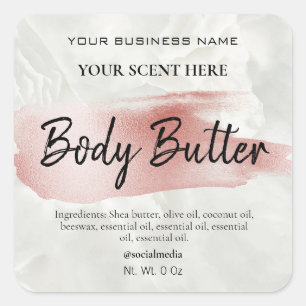 Accent Brush Stroke Marble Body Butter Labels