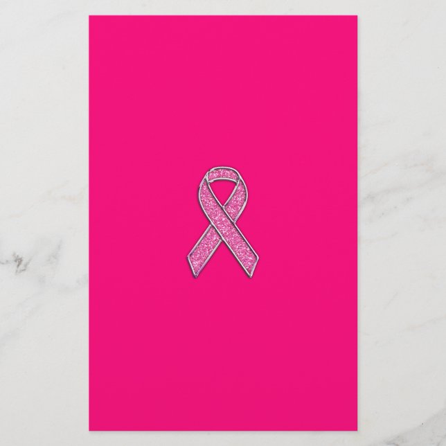 Accent Chrome Glitter Style Pink Ribbon Awareness (Front)