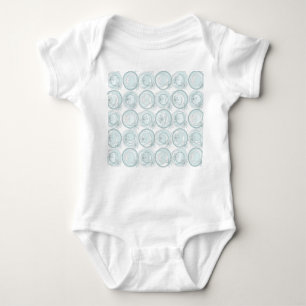 Accent Circles Background Flowers Duck Egg White Baby Bodysuit