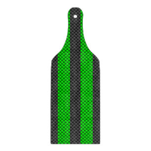 Accent Green Carbon Fibre Style Racing Stripes Cutting Board