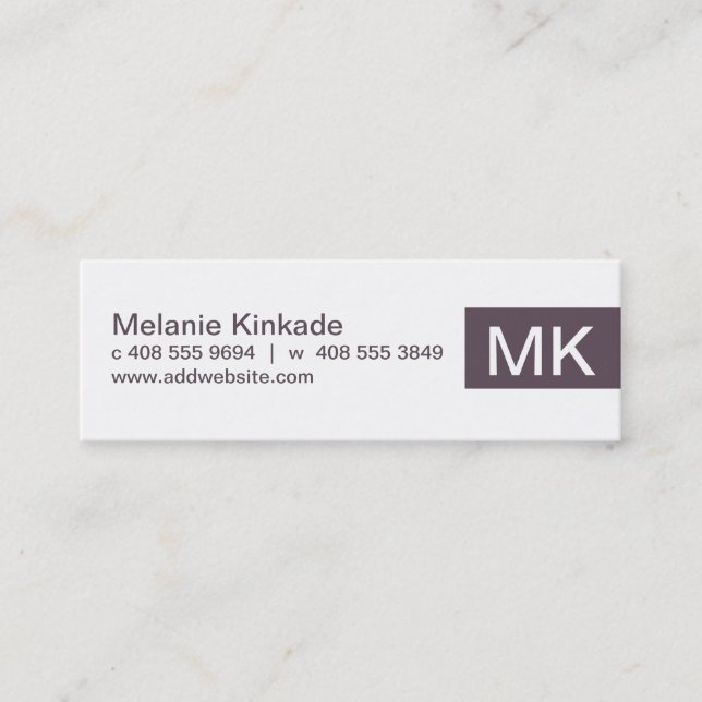 Accent (Lavender) Mini Business Card (Front)
