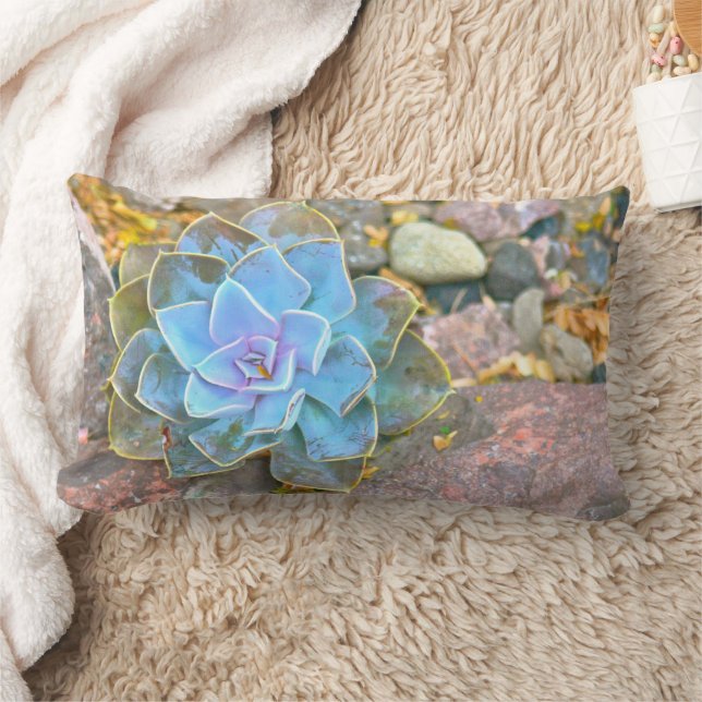 ACCENT LUMBAR THROW PILLOW, "CACTUS ROSE" CUSHION (Blanket)