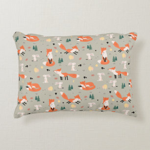Accent Pillow Bunny and Fox