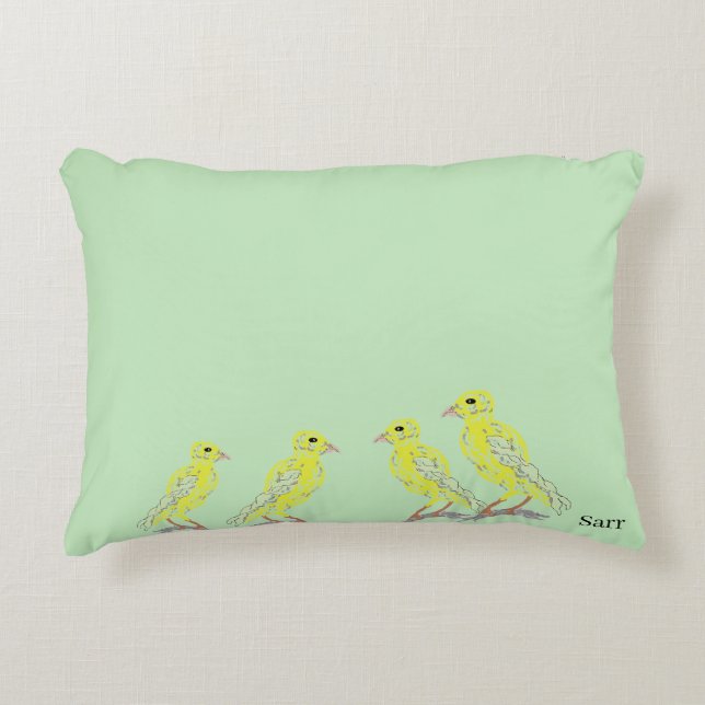 Accent Pillow : Canaries (Front)