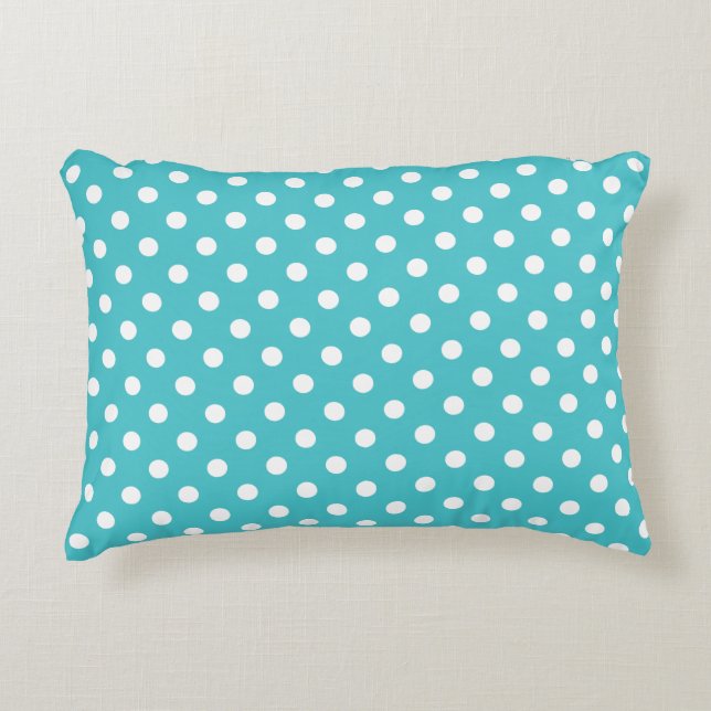 Accent Pillow - Curacao Blue Polka Dot (Front)