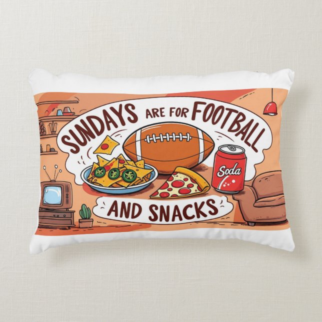 Accent Pillow- Football Decorative Cushion (Front)