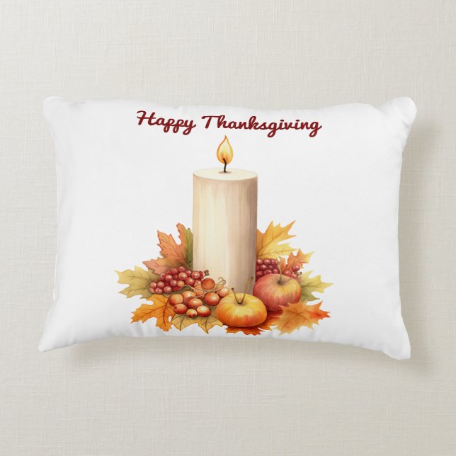 Accent Pillow-Happy Thanksgiving Accent Pillow (Back)