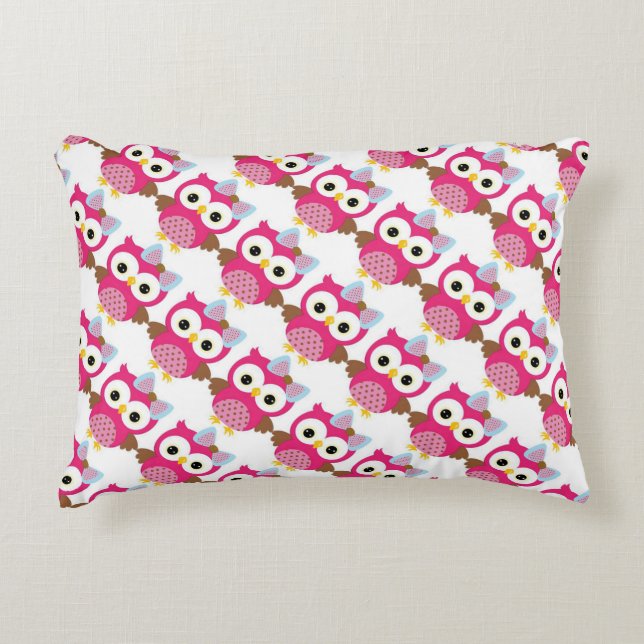 Accent Pillow/Owls Decorative Cushion (Front)