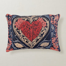 Accent Pillow square. heart dising art 