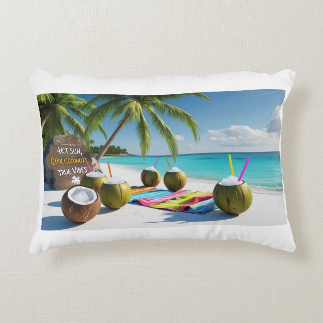 Accent Pillow- Tropical Beach Pillow (Front)