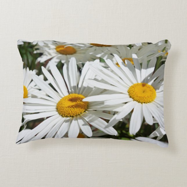 Accent Pillows custom White Daisy Flowers floral (Back)