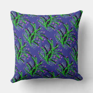 Accent Shrub Decorative Deep Blue Cushion
