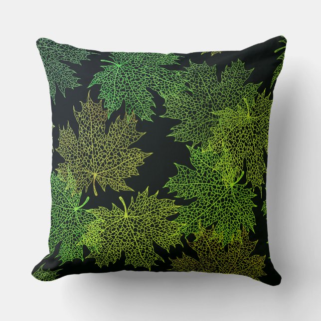 Accent Throw Pillow-Falling Leaves Cushion (Front)
