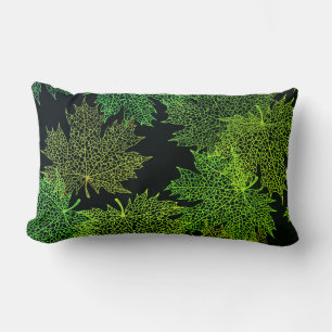 Accent Throw Pillow-Falling Leaves Lumbar Cushion