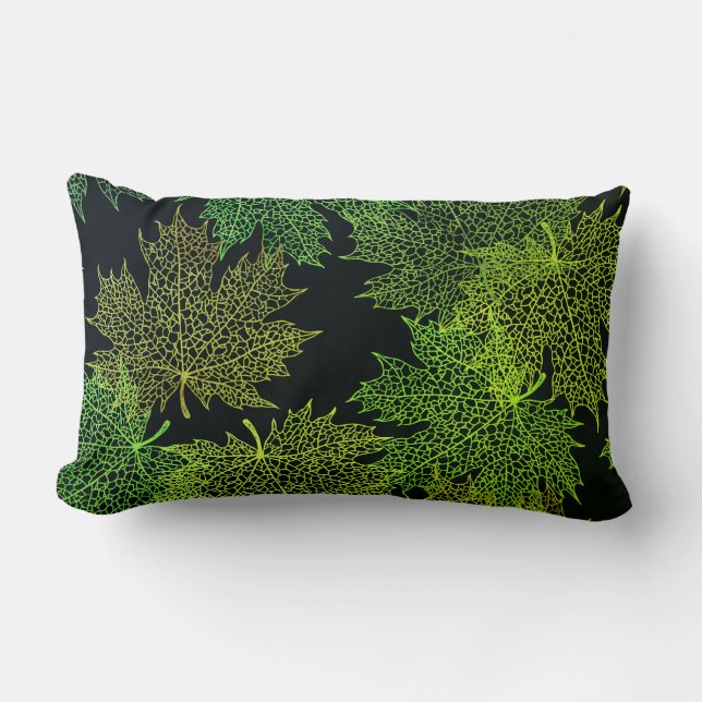 Accent Throw Pillow-Falling Leaves Lumbar Cushion (Front)