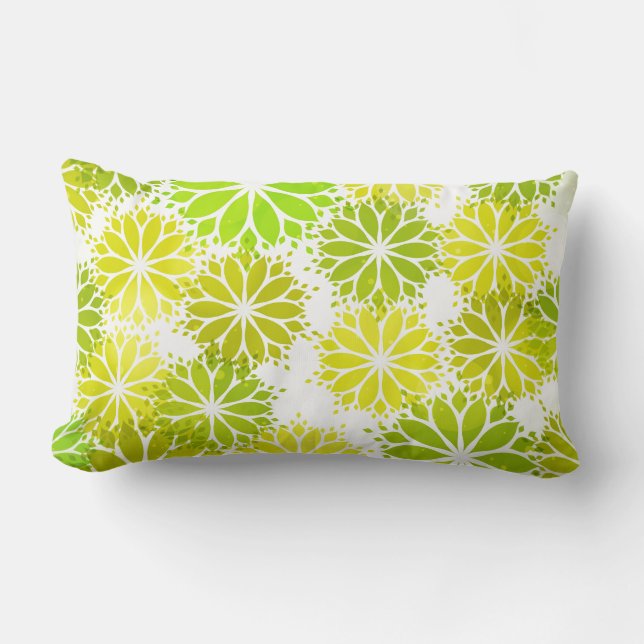 Accent Throw Pillow-Flowers Lumbar Cushion (Front)