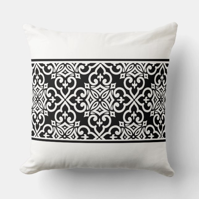 Accent Throw Pillow-Moroccan Print Cushion (Front)
