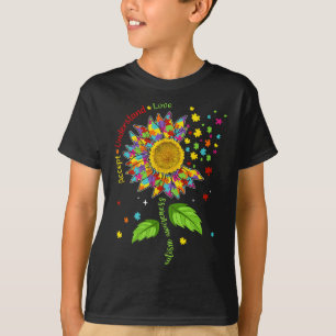 Accepnt Understand Love Autism Awareness Sunflower T-Shirt