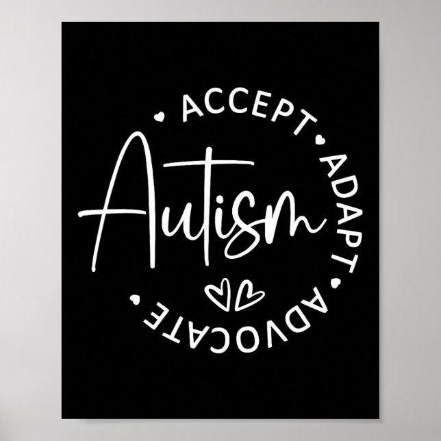 Accept Adapt Advocate Autism Awareness Be Kind Sup Poster (Front)