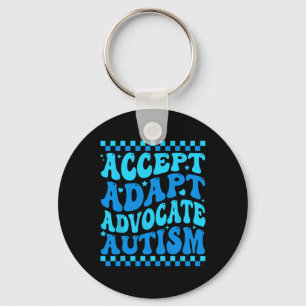 Accept Adapt Advocate Autism Awareness Month Men W Key Ring