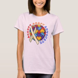 Accept Adapt Advocate-Autism Awareness World Ribbo T-Shirt
