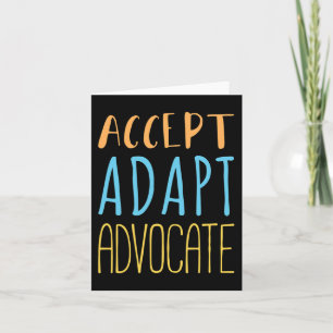 Accept Adapt Advocate Disabilities Behaviour Thera Card