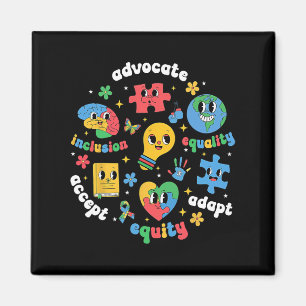 Accept Adapt Advocate Inclusion Autism Awareness M Magnet