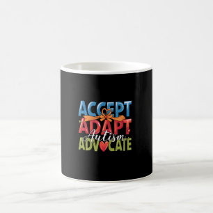 Accept Adapt Autism Advocate Ribbon Heart Coffee Mug