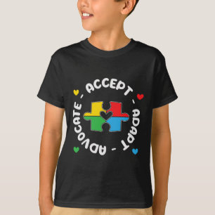 Accept Advocate Adapt Support Autism Awareness Uni T-Shirt