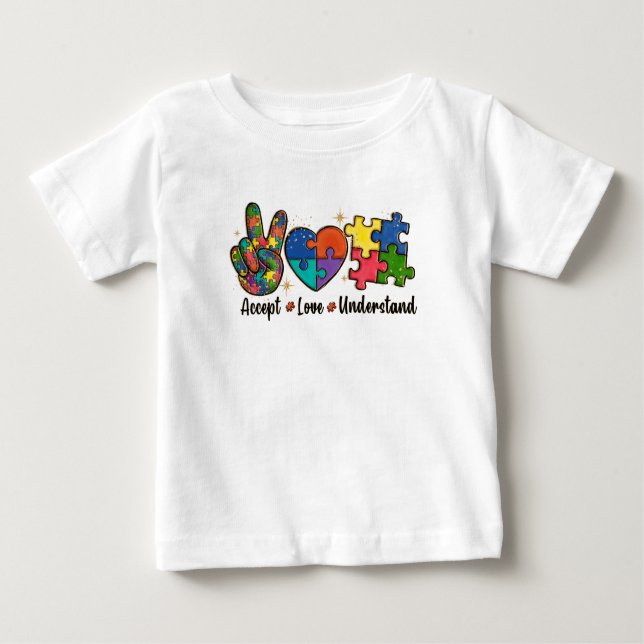 Accept Love Understand - Autism Awareness Heart Baby T-Shirt (Front)