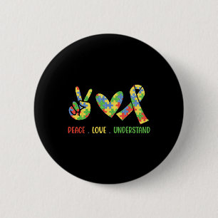 Accept Love Understand Autism Awareness Men Women 6 Cm Round Badge