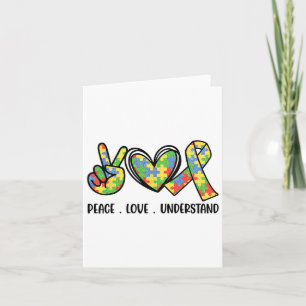 Accept Love Understand Autism Awareness Men Women  Card