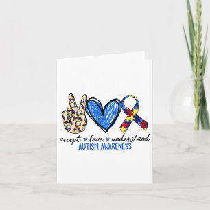 Accept Love Understand Autism Awareness Men Women  Card